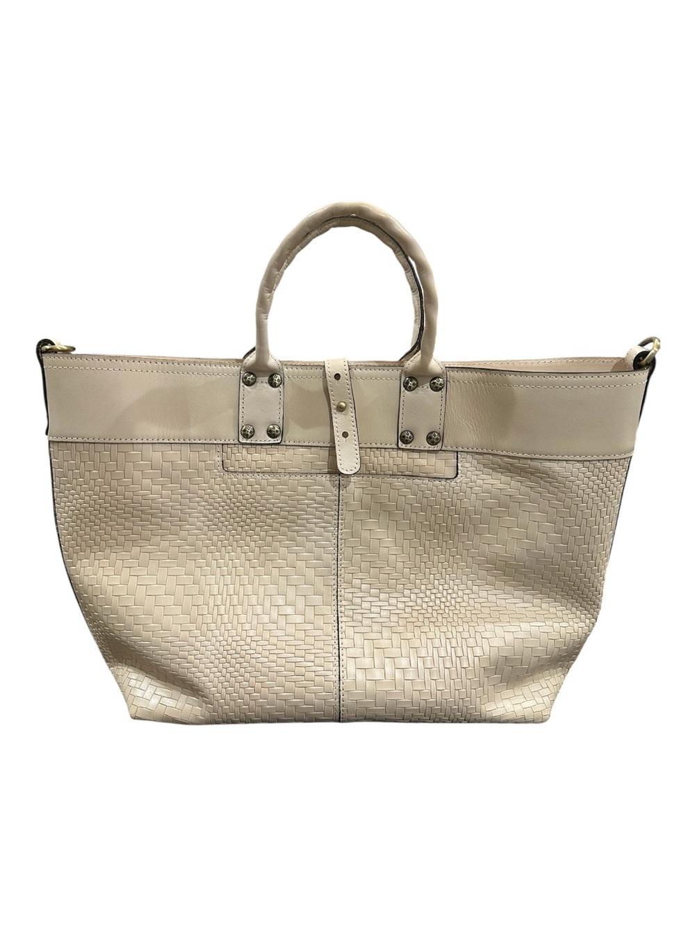 Patricia Nash Emilion Wavy Leather Woven Embossed Tote